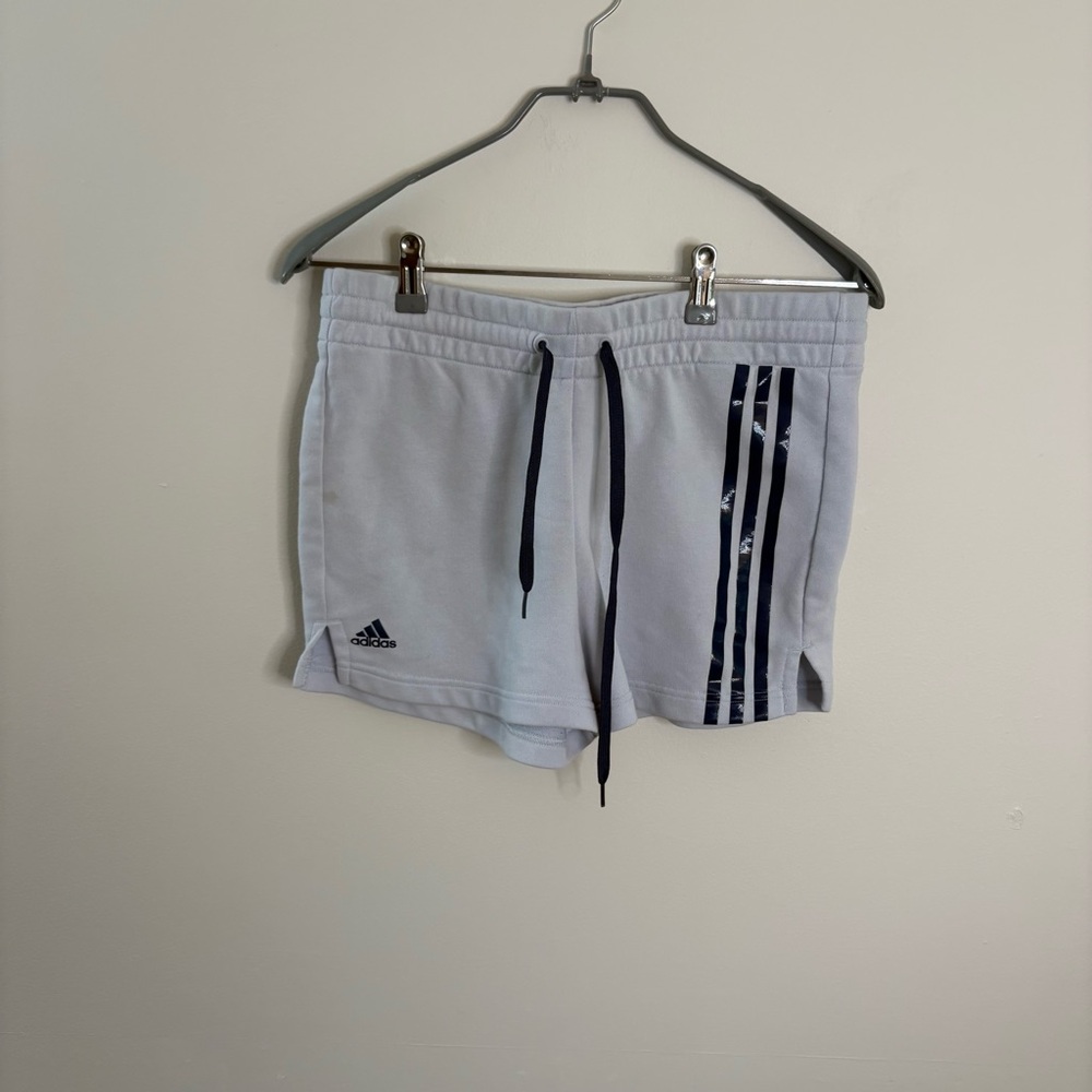 Adidas Gray and Blue Athletic sweat Shorts Lightweight Performance medium F7
